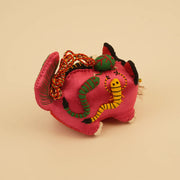 Hand-Sewn Linen Rose Quartz Tiger Mini Guardian – handmade product detail view 7