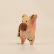 Handcrafted Linen Blush Pig Bag Charm – handmade linen animal bag charm by Brusion