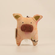 Handcrafted Linen Blush Pig Bag Charm – handmade linen animal bag charm by Brusion
