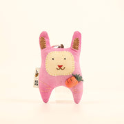 Handcrafted Linen Carrot Rabbit Bag Charm – handmade linen animal bag charm by Brusion