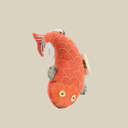 Handcrafted Linen Coral Red Seahorse Bag Charm – handmade linen animal bag charm by Brusion