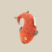 Handcrafted Linen Coral Red Seahorse Bag Charm – handmade linen animal bag charm by Brusion