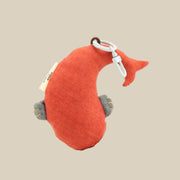 Handcrafted Linen Coral Red Seahorse Bag Charm – handmade linen animal bag charm by Brusion
