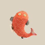 Handcrafted Linen Coral Red Seahorse Bag Charm – handmade linen animal bag charm by Brusion
