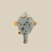 Handcrafted Linen Dusty Blue Fish Bag Charm – handmade linen animal bag charm by Brusion