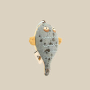 Handcrafted Linen Dusty Blue Fish Bag Charm – handmade linen animal bag charm by Brusion