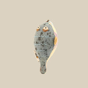 Handcrafted Linen Dusty Blue Fish Bag Charm – handmade linen animal bag charm by Brusion