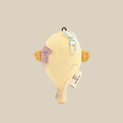 Handcrafted Linen Dusty Blue Fish Bag Charm – handmade linen animal bag charm by Brusion