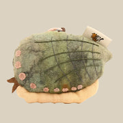 Handcrafted Linen Moss Green Sea Turtle Bag Charm – handmade linen animal bag charm by Brusion