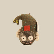 Handcrafted Linen Night-Eyed Pufferfish Bag Charm – handmade linen animal bag charm by Brusion