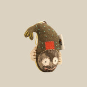 Handcrafted Linen Night-Eyed Pufferfish Bag Charm – handmade linen animal bag charm by Brusion