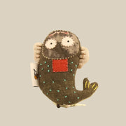 Handcrafted Linen Night-Eyed Pufferfish Bag Charm – handmade linen animal bag charm by Brusion