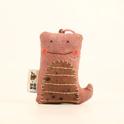 Handcrafted Linen Pink-Tail Striped Snake Bag Charm – handmade linen animal bag charm by Brusion