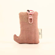 Handcrafted Linen Pink-Tail Striped Snake Bag Charm – handmade linen animal bag charm by Brusion
