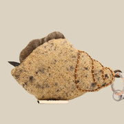 Handcrafted Linen Sand-Tone Sea Snail Bag Charm – handmade linen animal bag charm by Brusion