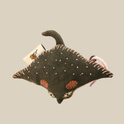 Handcrafted Linen Speckled Manta Ray Bag Charm – handmade linen animal bag charm by Brusion