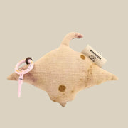 Handcrafted Linen Speckled Manta Ray Bag Charm – handmade linen animal bag charm by Brusion