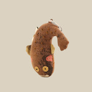 Handcrafted Linen Wood-Brown Seahorse Bag Charm – handmade linen animal bag charm by Brusion