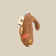 Handcrafted Linen Wood-Brown Seahorse Bag Charm – handmade linen animal bag charm by Brusion