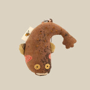 Handcrafted Linen Wood-Brown Seahorse Bag Charm – handmade linen animal bag charm by Brusion