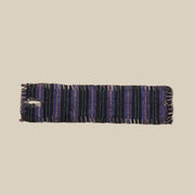 Indigo Fine-Stripe Fabric Wristband – handmade patchwork fabric bracelet by Brusion