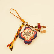 Mythical Bird Bag Charm - Blue Sky Guardian – handmade textile gift, main product view