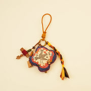 Mythical Bird Bag Charm - Blue Sky Guardian – back view and handcrafted finishing details