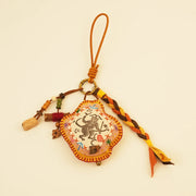 Mythical Monkey Bag Charm - Yellow Wisdom – handmade textile gift, main product view