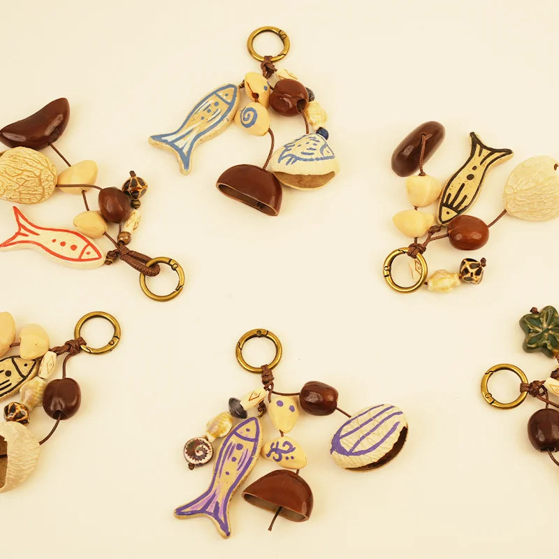 Nut Shell Wind Chime Collection - Berry Wine