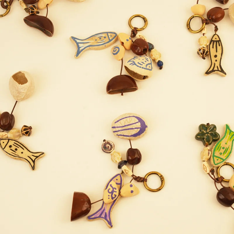 Nut Shell Wind Chime Collection - Berry Wine